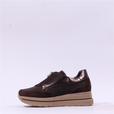 Marco Moreo Pompei Front Zip Platform - Brown Suede